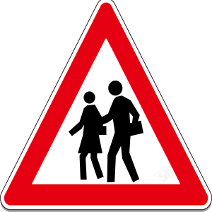 Pedestrians on the road ahead